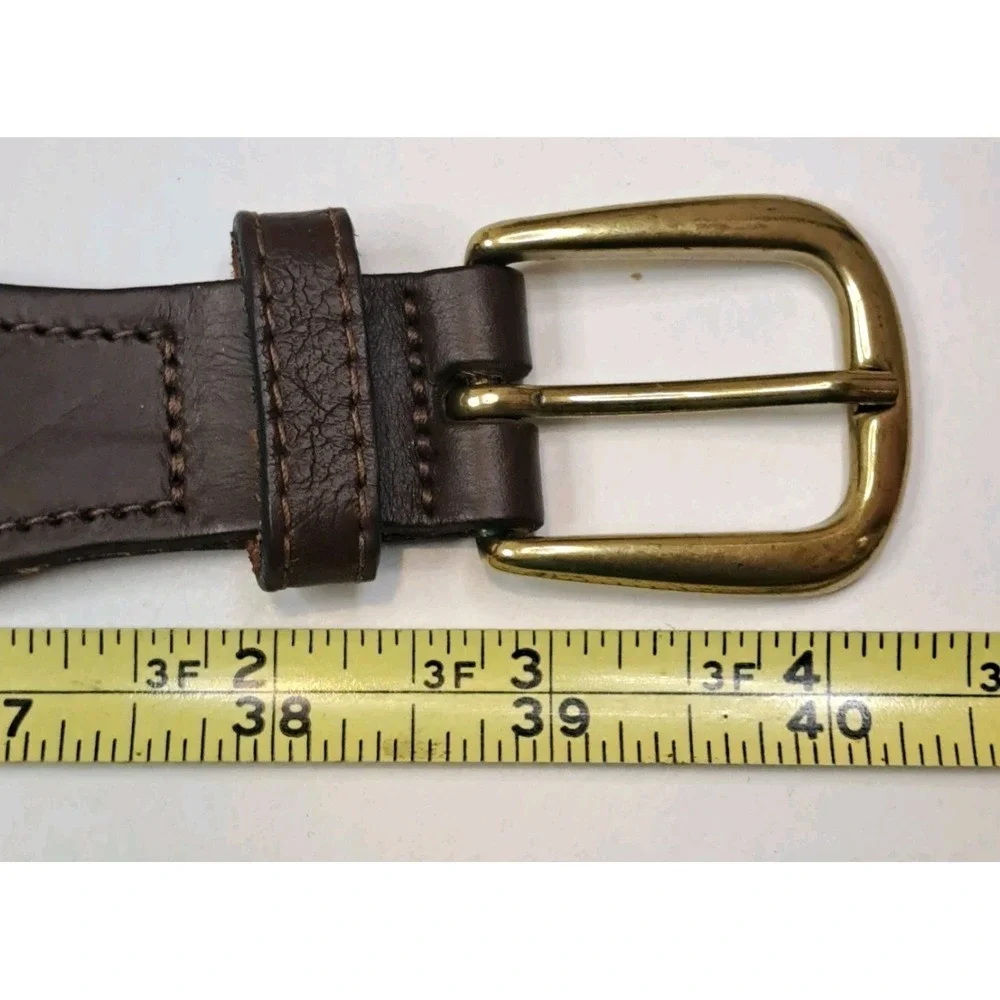 Dockers Leather Braided‎ Macreme Crochet Mens 40 Belt Beige Brown Preppy Classic